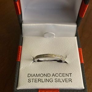 Sterling silver diamond band